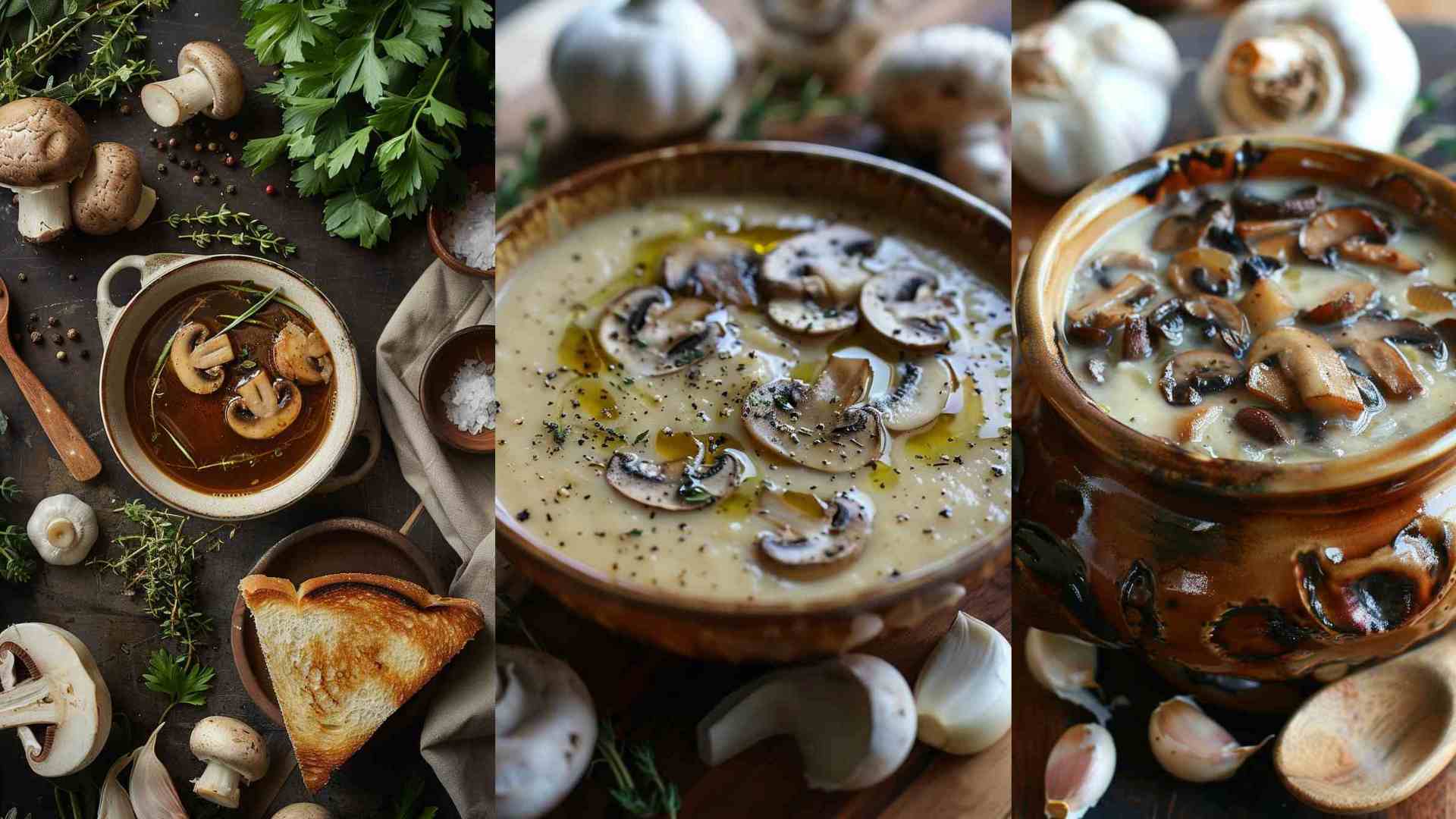 Roasted Garlic Mushroom Soup