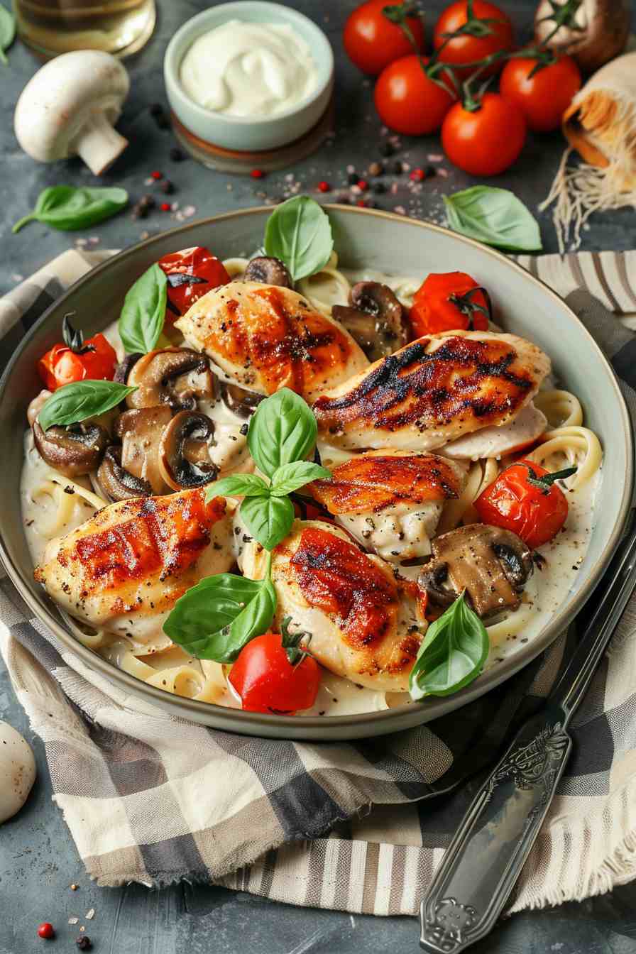 Chicken and Mushroom Alfredo