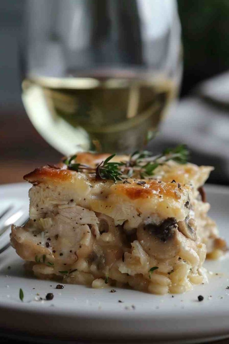 Chicken and Mushroom Risotto Bake