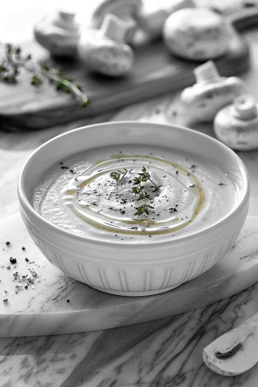 Creamy Mushroom Soup with Thyme