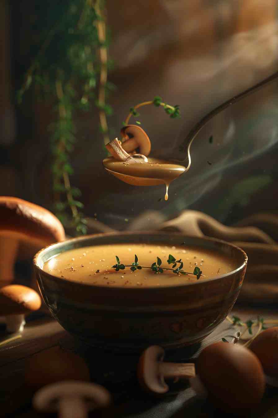 Creamy Mushroom Soup with Thyme