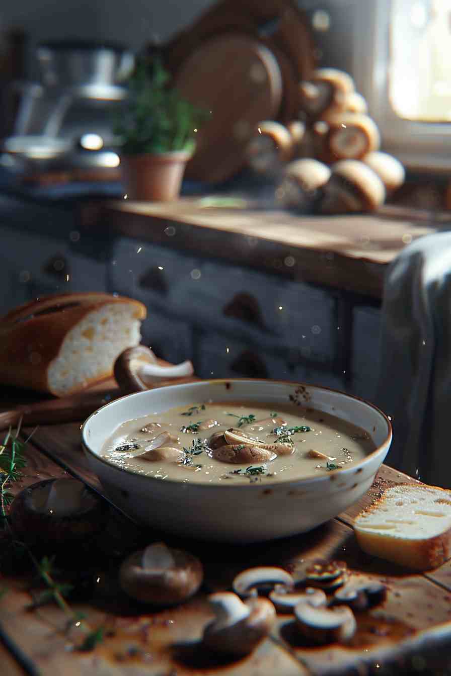 Creamy Mushroom Soup with Thyme