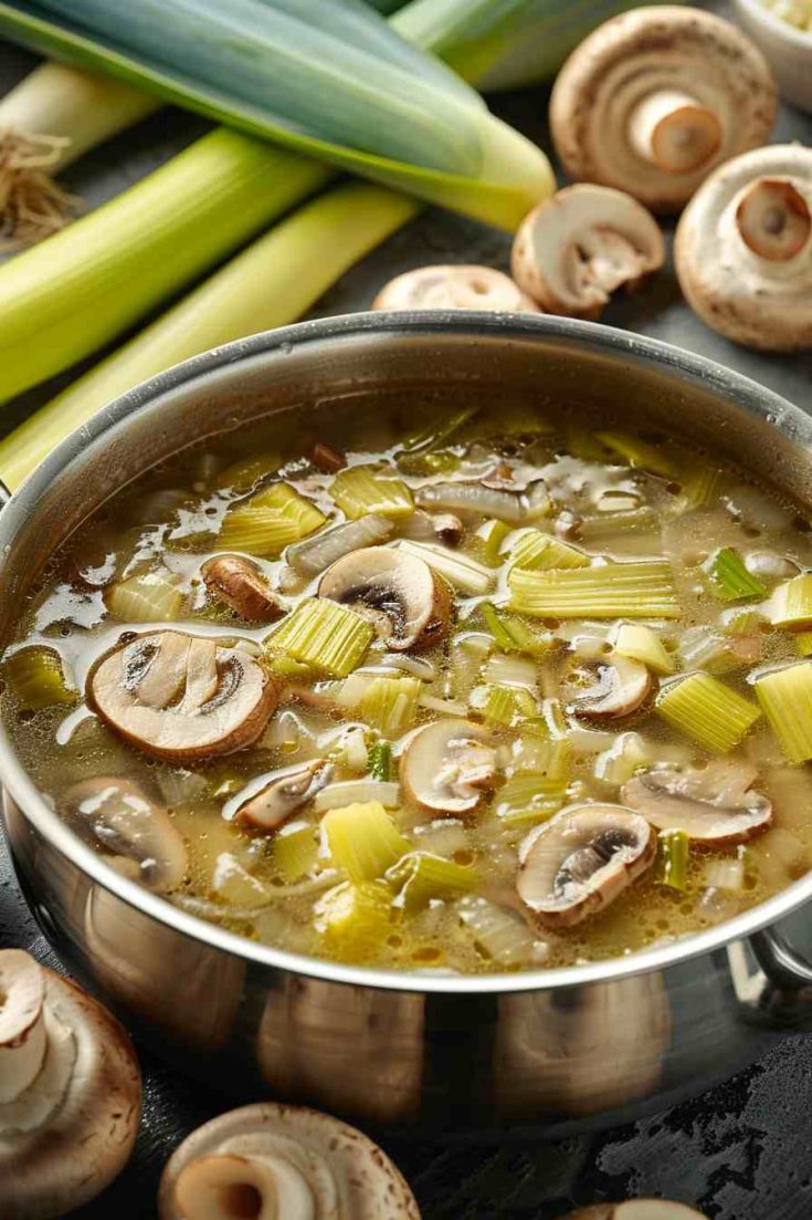 Easy Mushroom and Leek Soup