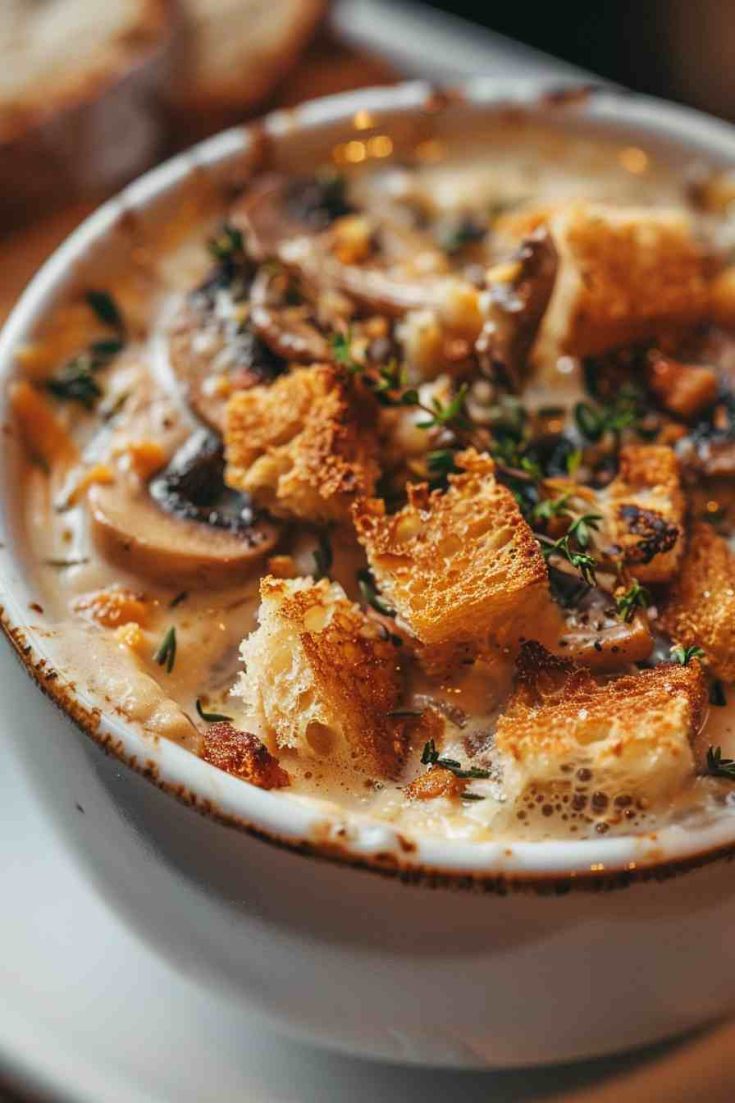 Hearty Mushroom Soup with Garlic