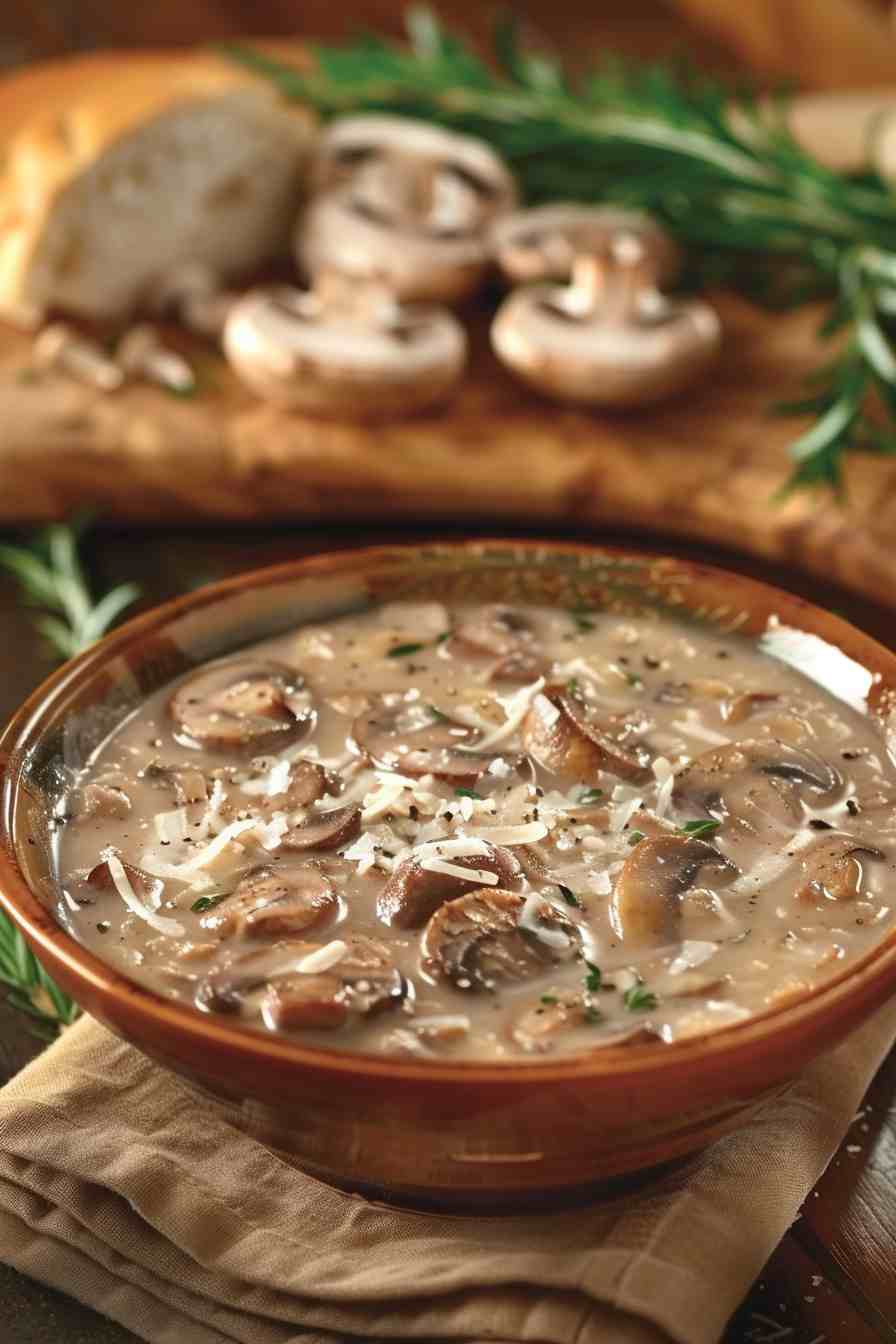 Italian Mushroom Soup with Parmesan