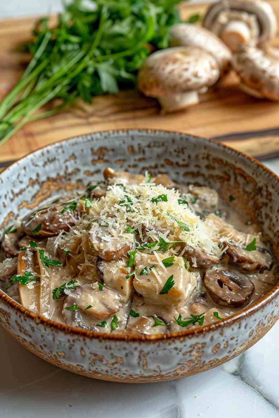 Italian Mushroom Soup with Parmesan