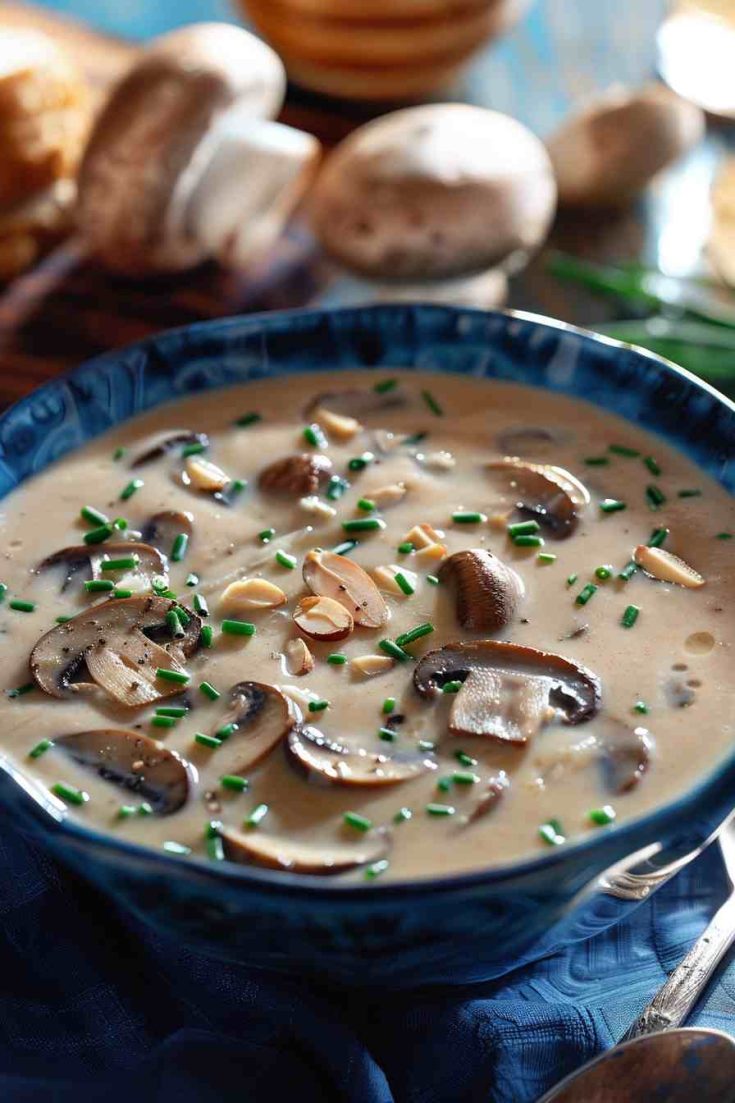 Lighter Mushroom Soup with Almond Milk