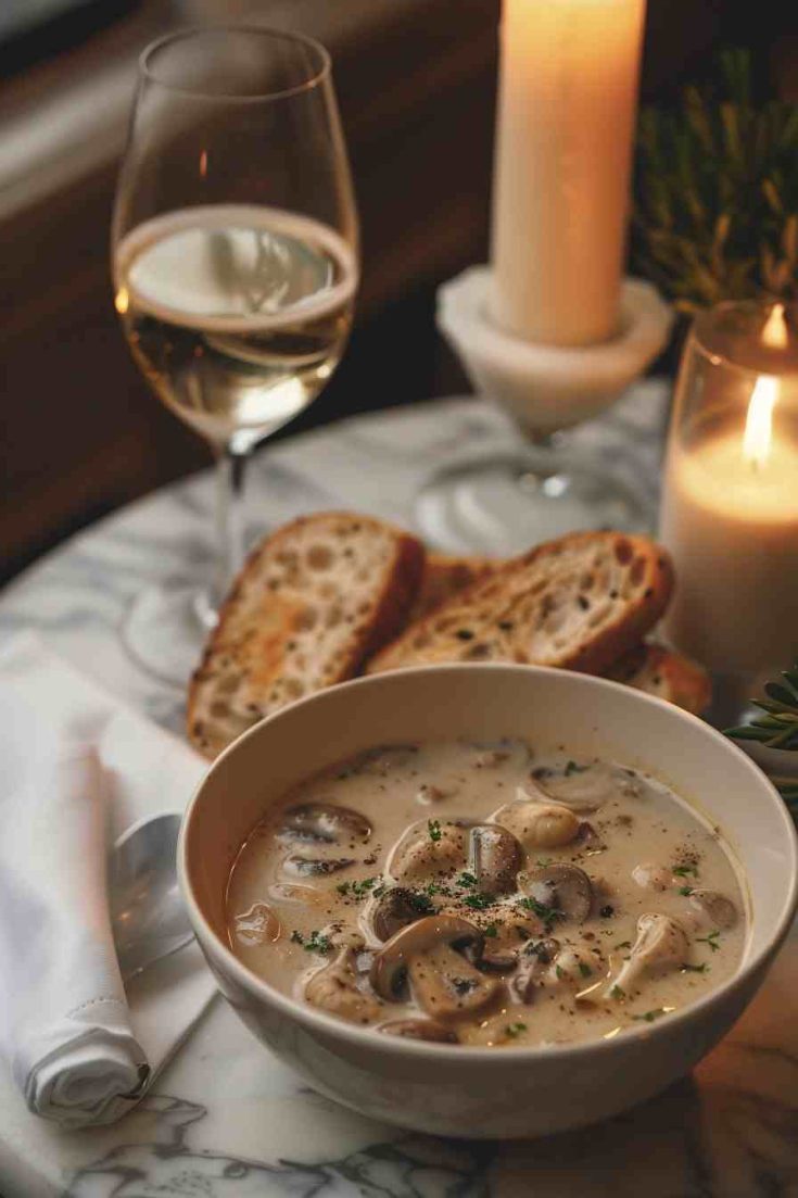 Mushroom Soup with Chicken & Cream