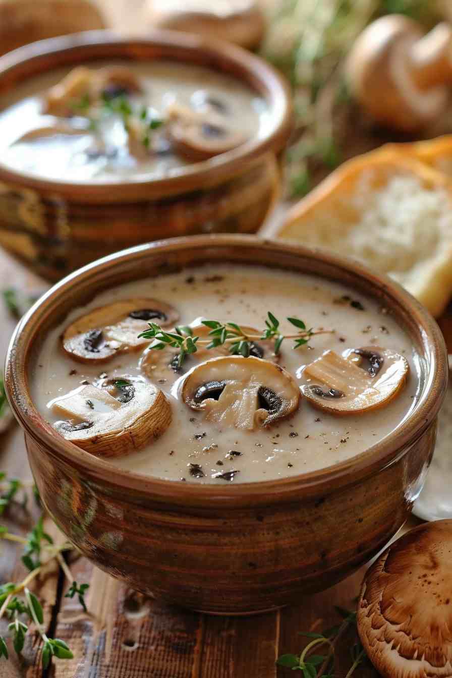 Mushroom Soup with Crispy Leeks