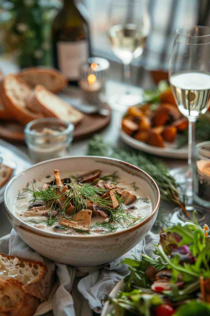 Mushroom Soup with Dill and Sour Cream