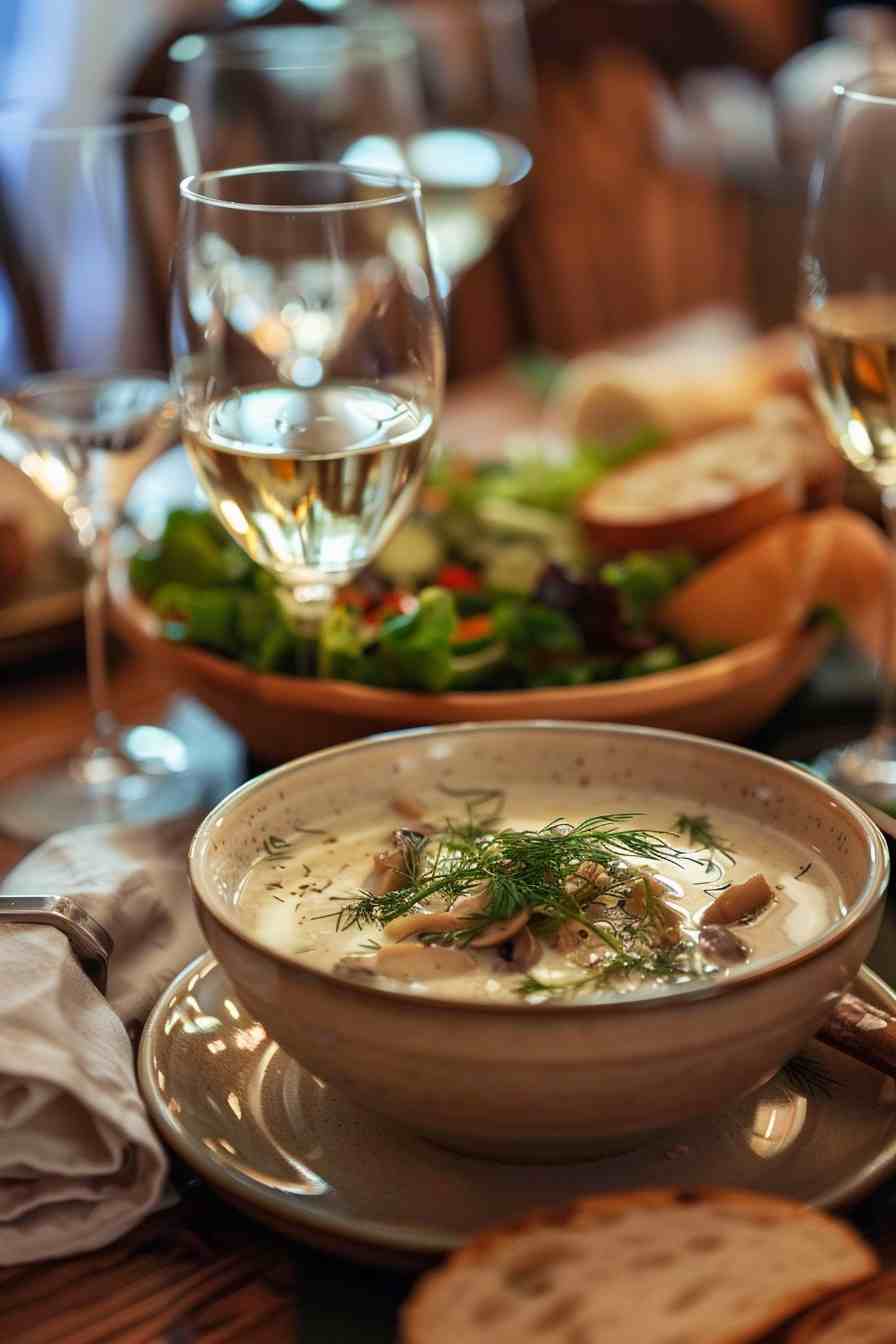 Mushroom Soup with Dill and Sour Cream