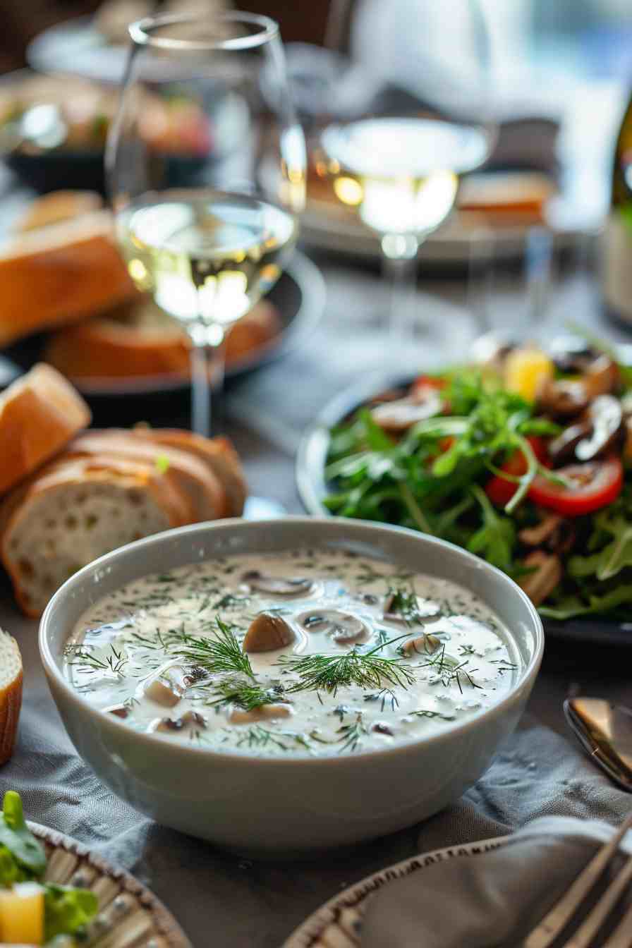 Mushroom Soup with Dill and Sour Cream