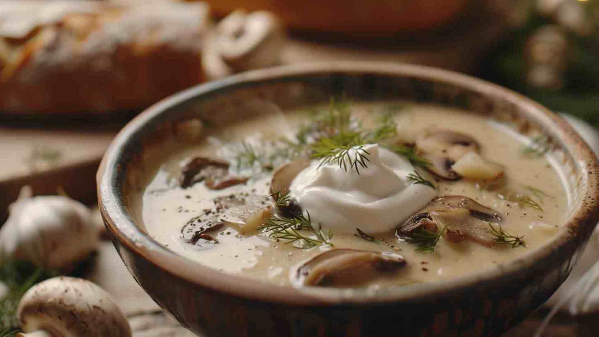 Mushroom Soup with Dill and Sour Cream (2)