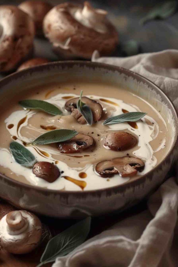 Mushroom Soup with Fresh Sage and Cream