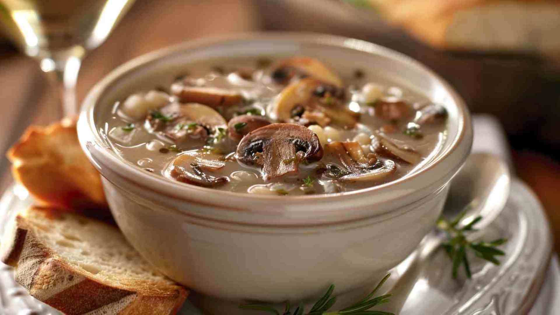 Mushroom Soup with White Wine & Herbs