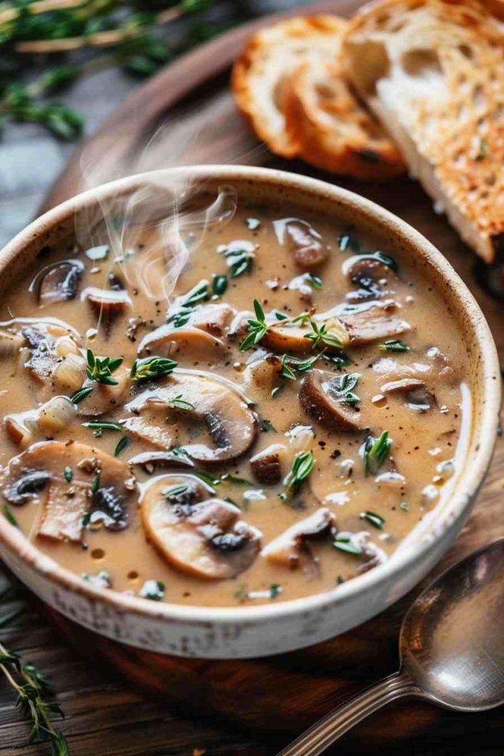 Mushroom Soup with White Wine & Herbs