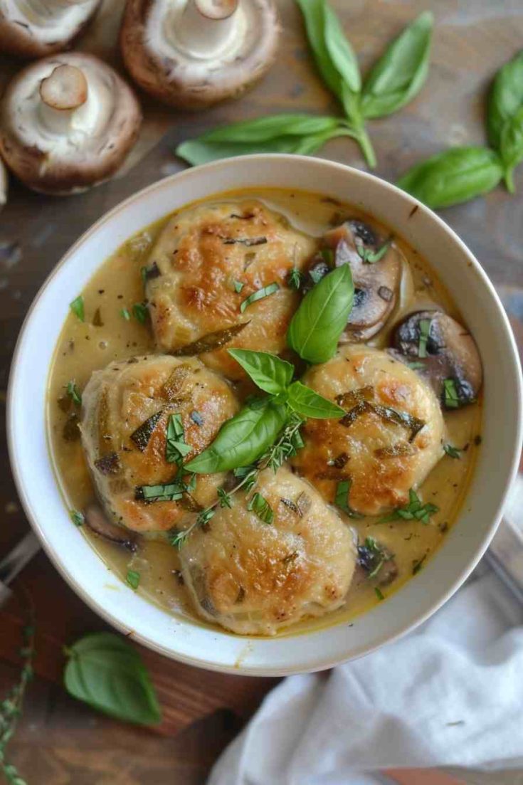 Mushroom Soup with White Wine & Herbs