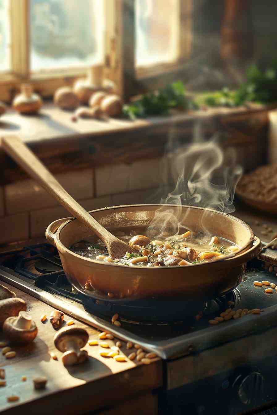 Mushroom Soup with a Parmesan Crust