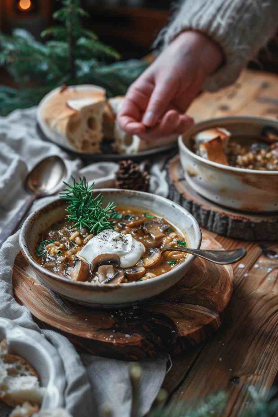 Mushroom Soup with a Parmesan Crust