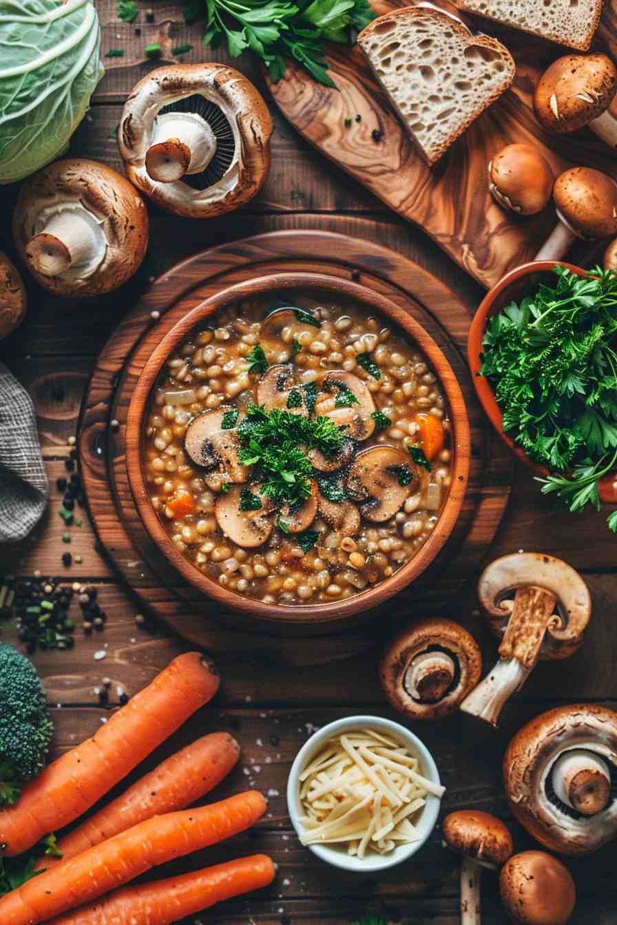 Mushroom Soup with a Parmesan Crust