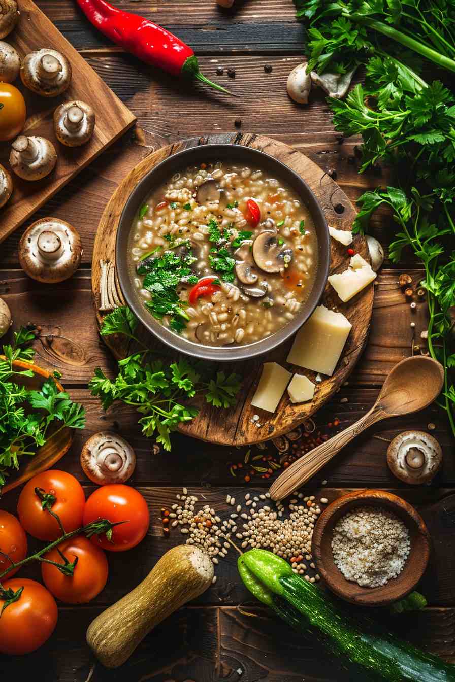 Mushroom Soup with a Parmesan Crust