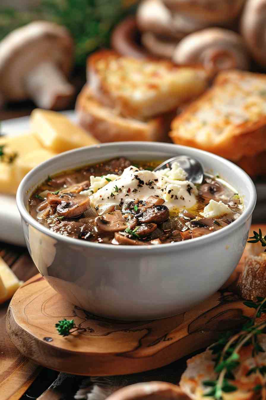 Mushroom Soup with a Touch of Cream Cheese