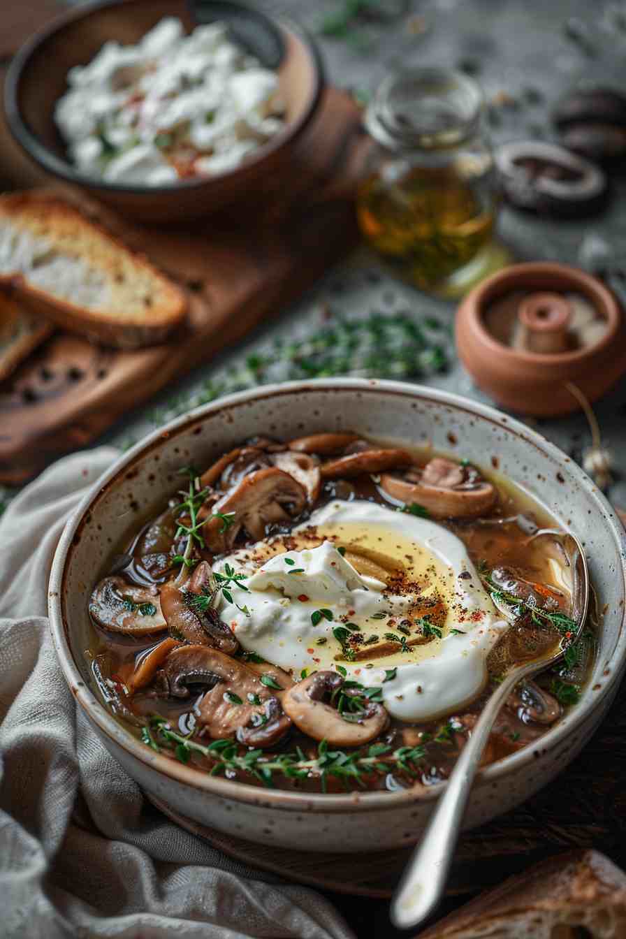 Mushroom Soup with a Touch of Cream Cheese