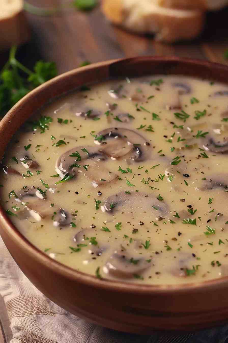 Mushroom Soup with a Touch of Cream Cheese