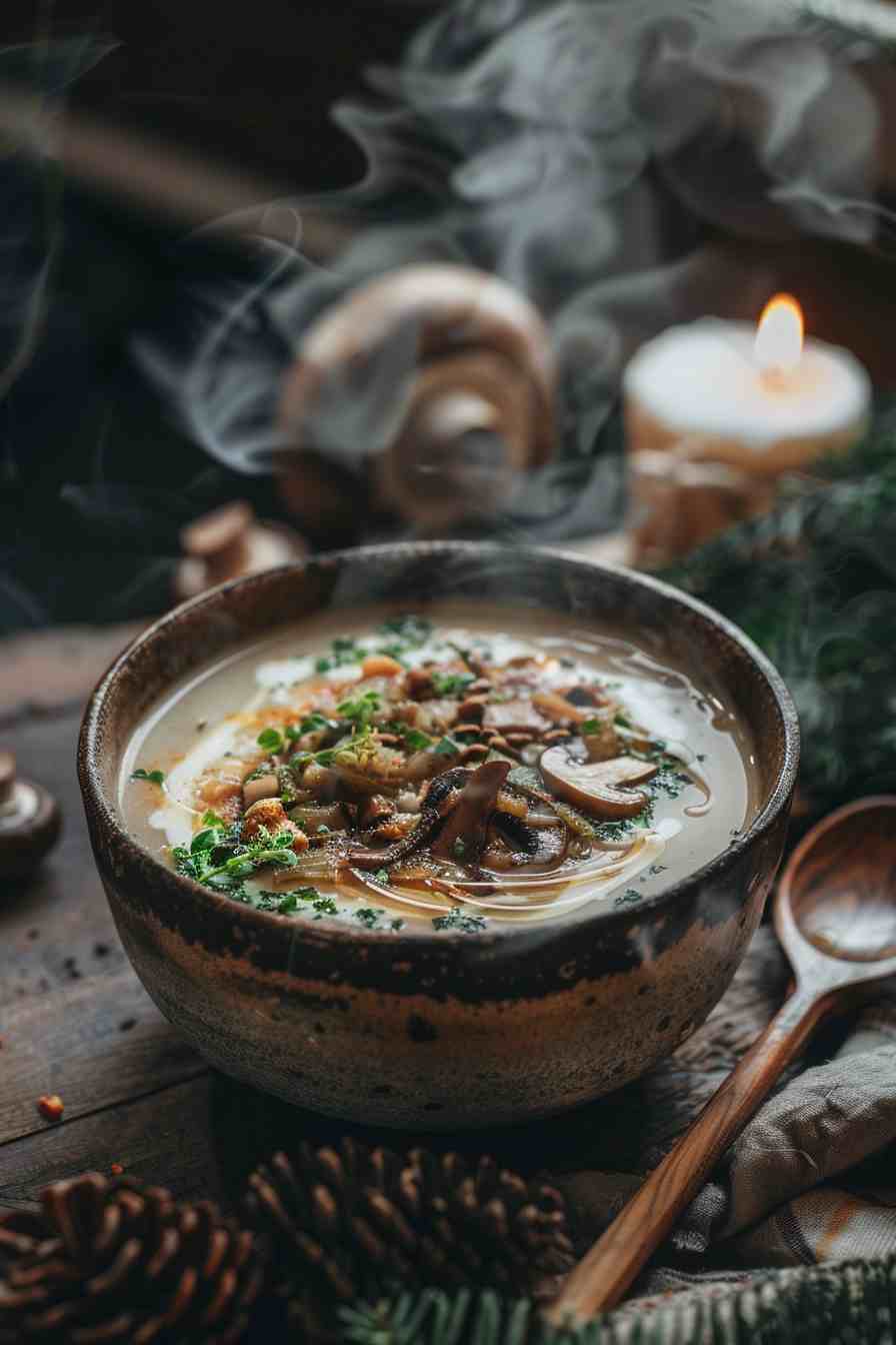 Mushroom Soup with a Touch of Cream Cheese