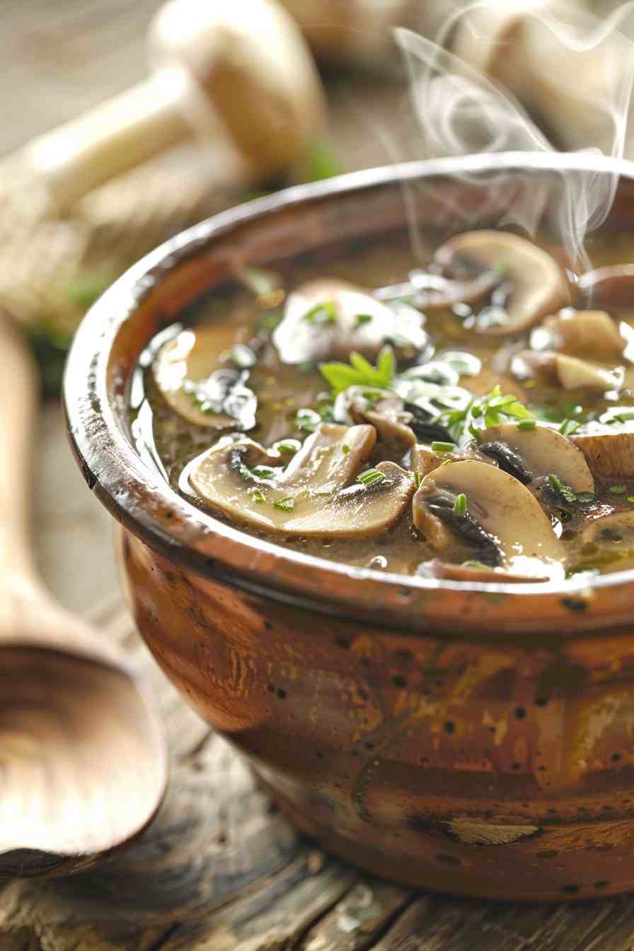 Mushroom Soup with a Touch of Cream Cheese