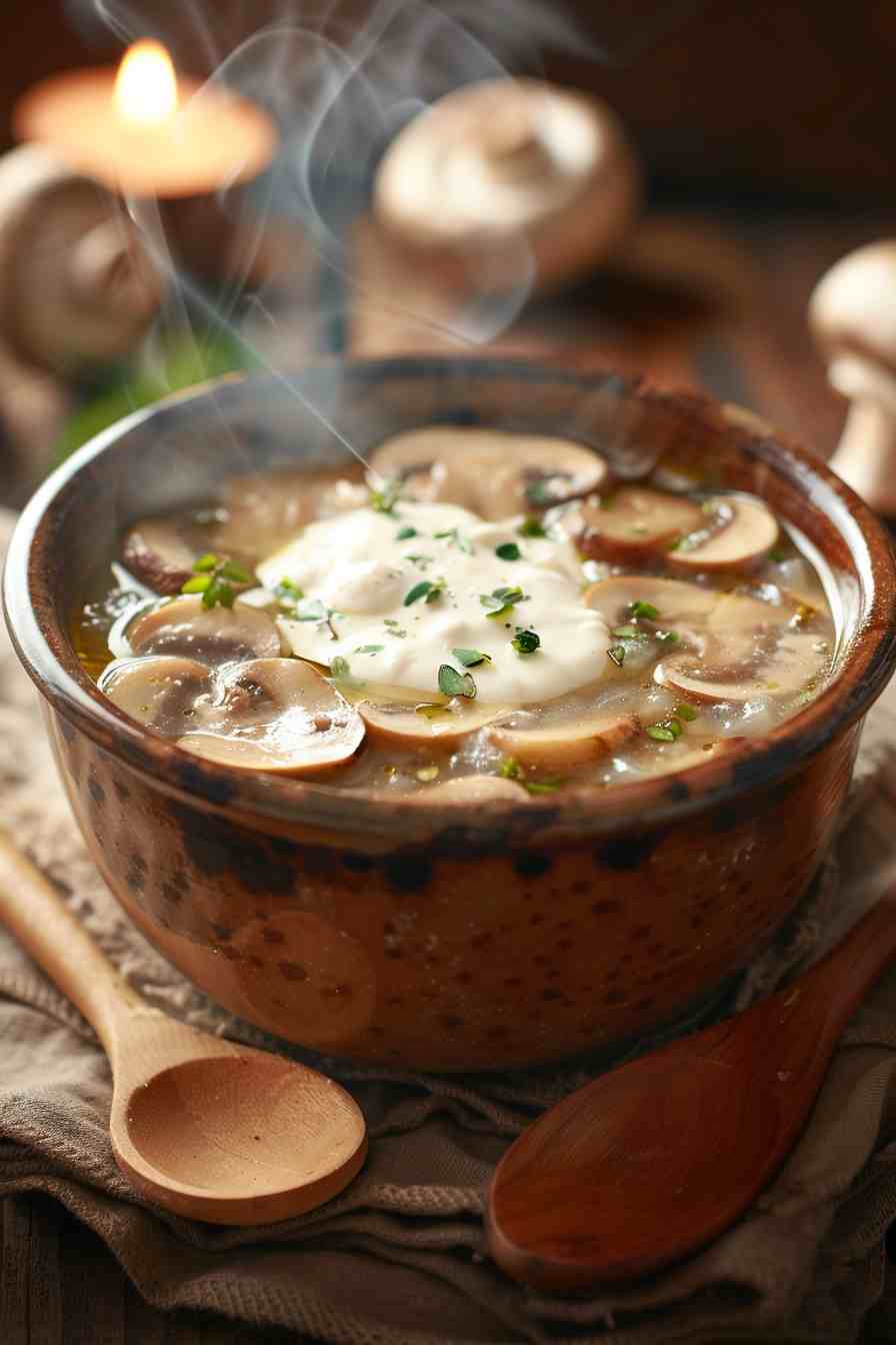 Mushroom Soup with a Touch of Cream Cheese