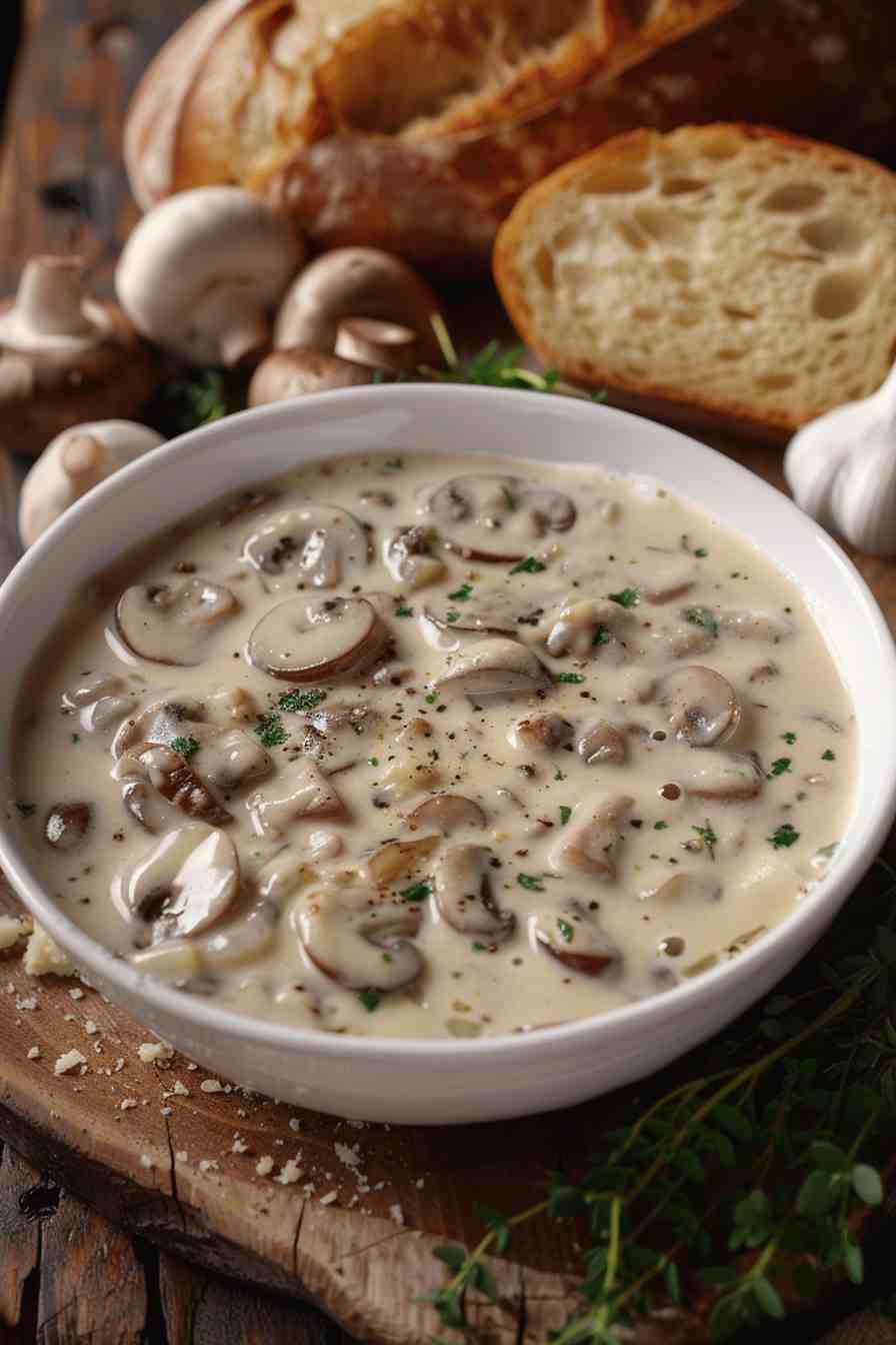 Mushroom Soup with a Touch of Cream Cheese