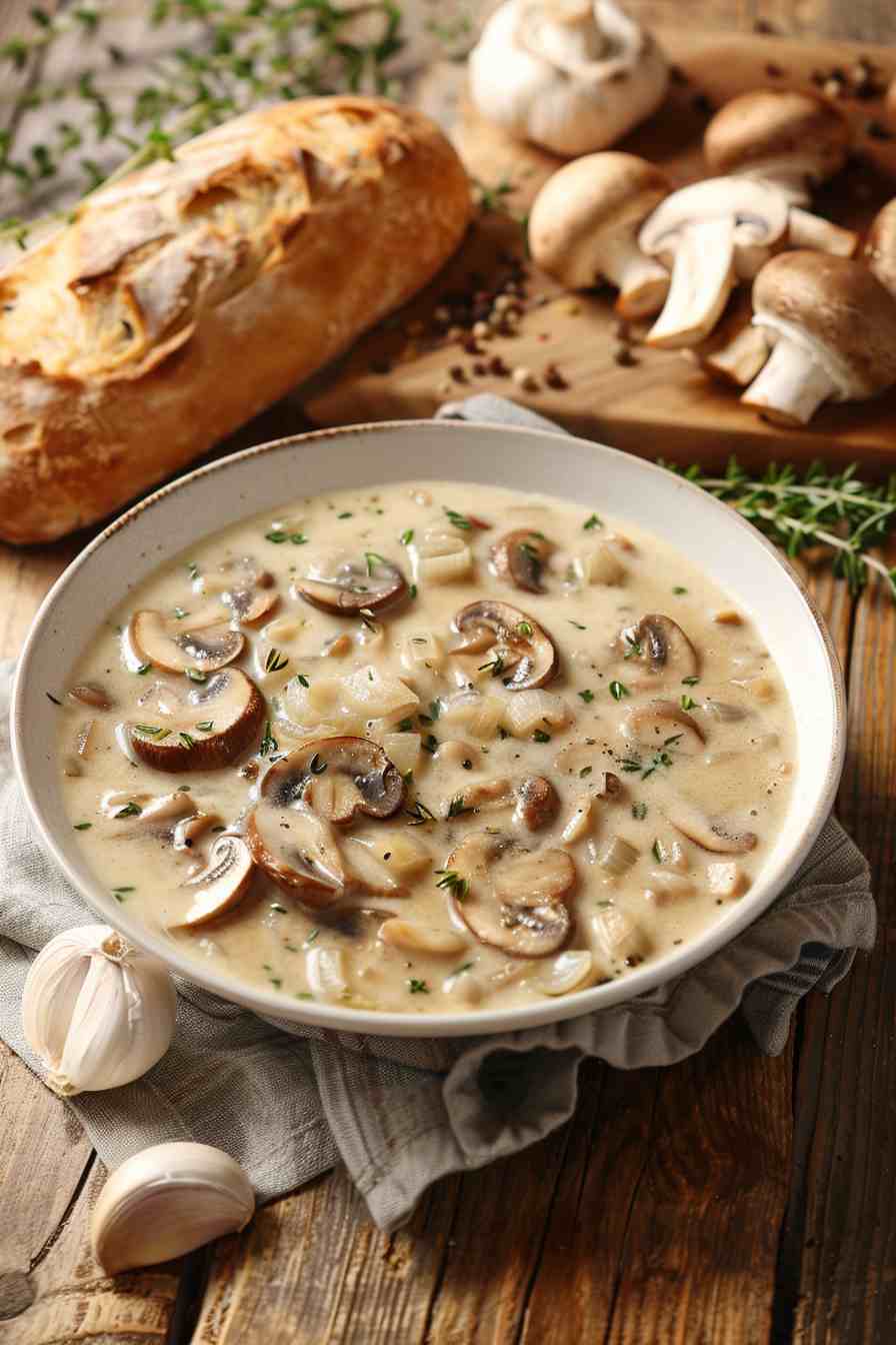 Mushroom Soup with a Touch of Cream Cheese