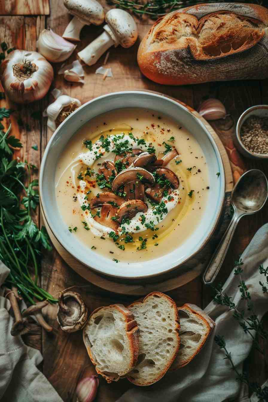 Mushroom Soup with a Touch of Cream Cheese