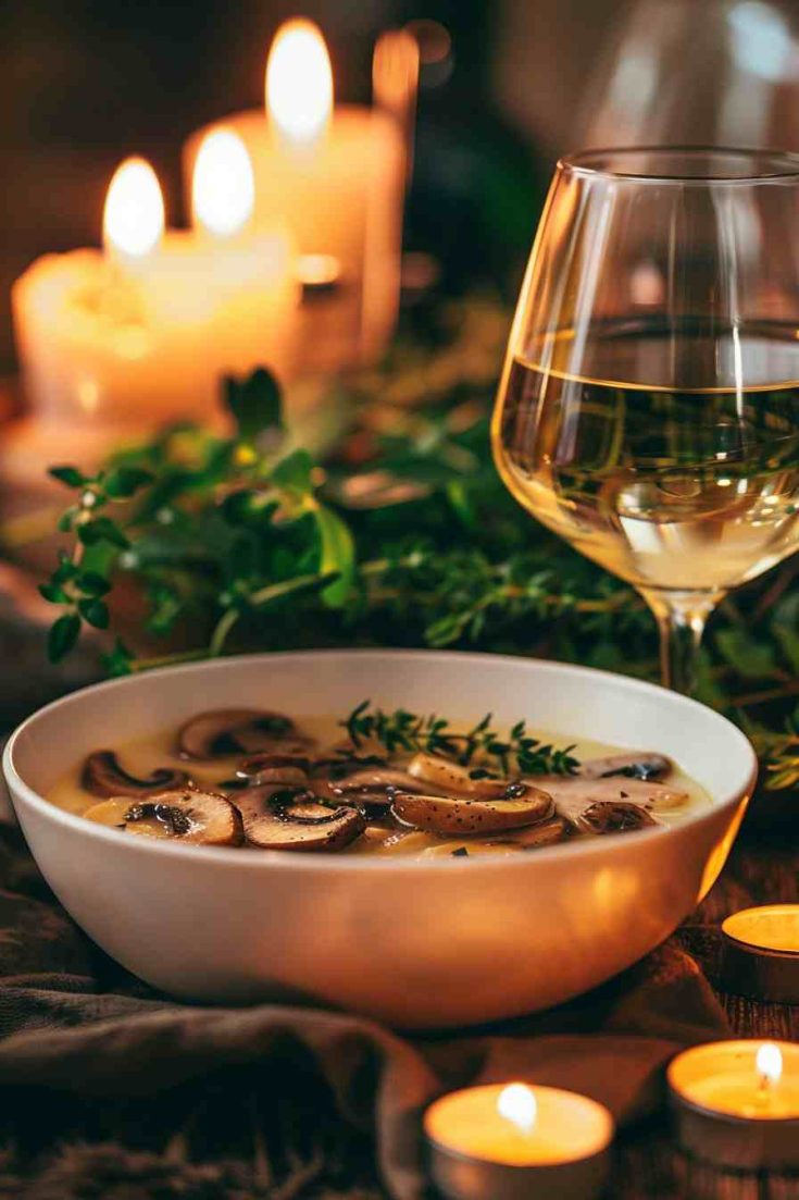 Roasted Mushroom Soup with Truffle Oil