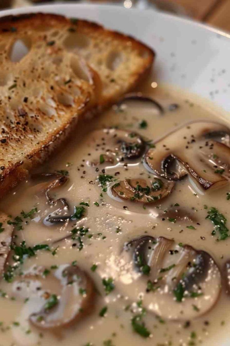 Simple Mushroom Soup with Herbs