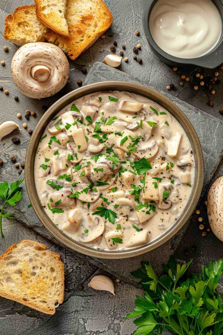 Vegan Mushroom Soup with Coconut Milk