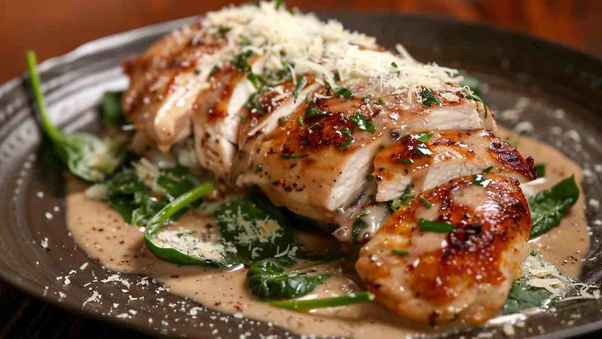 Mushroom Spinach Stuffed Chicken Breast