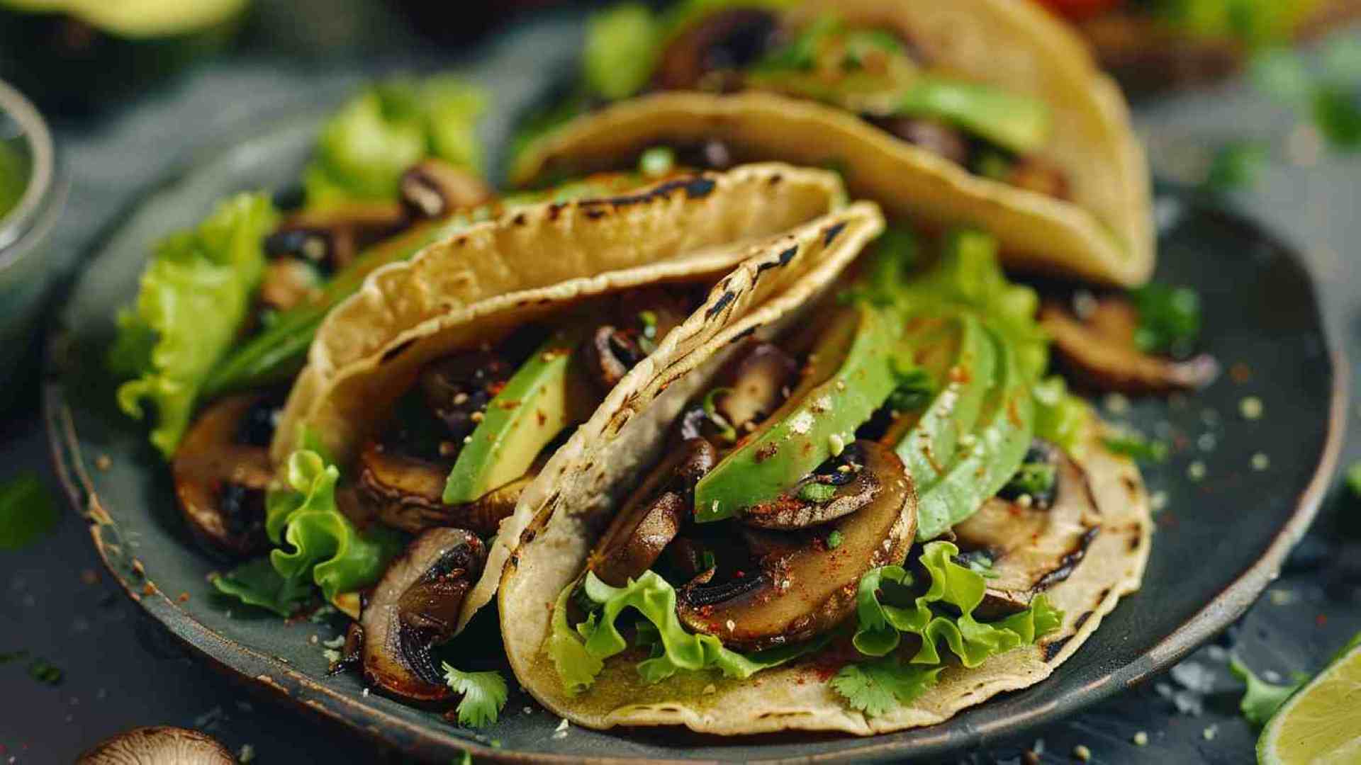 Vegan Mushroom Tacos with Avocado