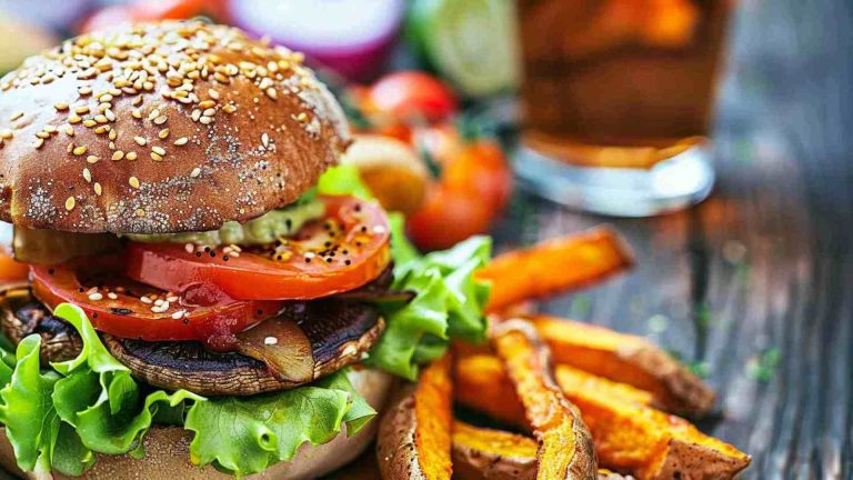 Mushroom & Bell Pepper Veggie Burger
