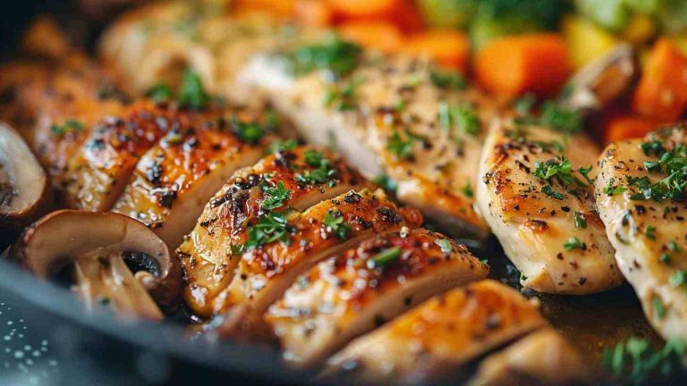Healthy Mushroom and Chicken Skillet