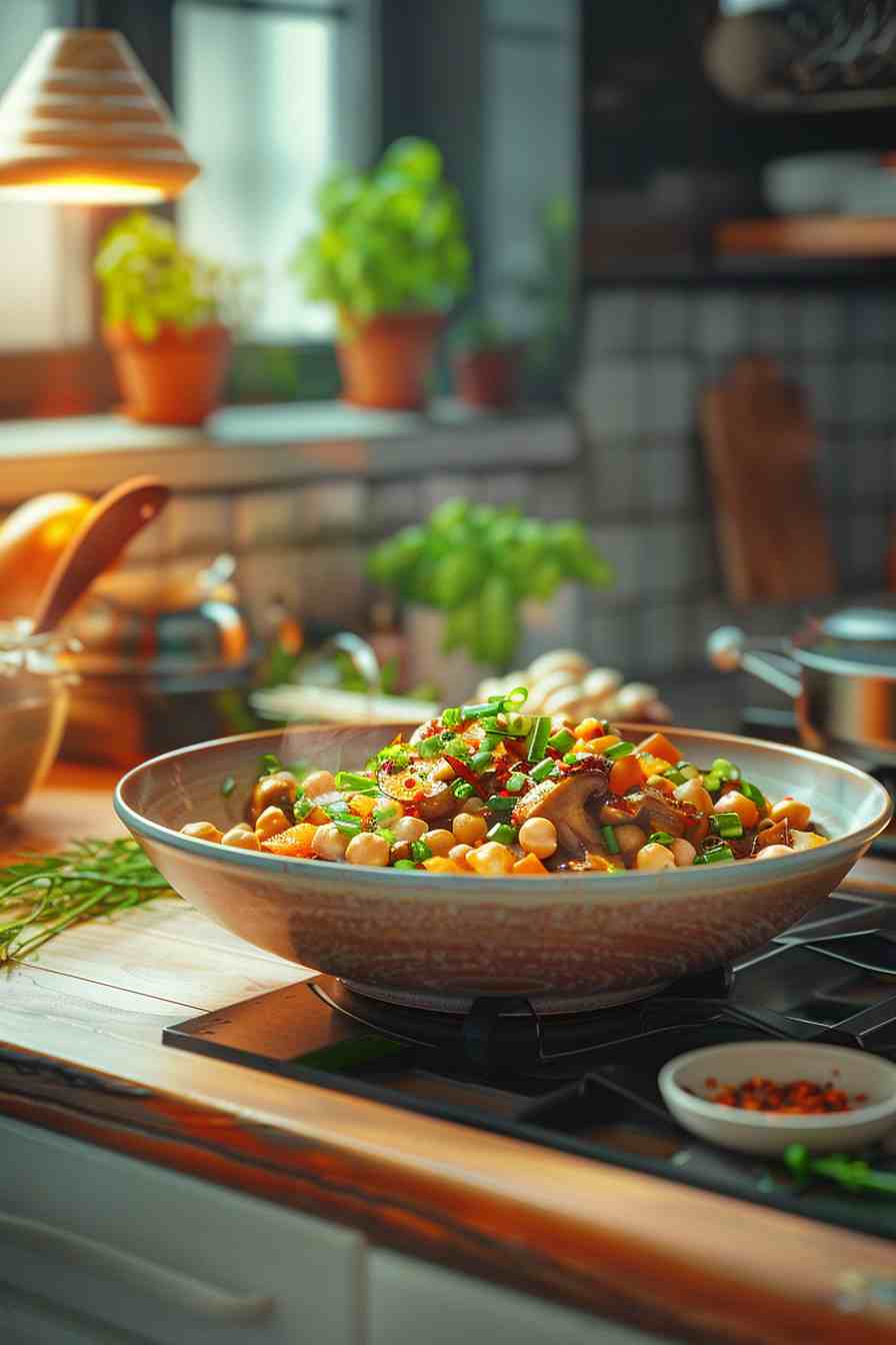 Mushroom and Chickpea Stir-Fry Mushroom and Chickpea Stir-Fry