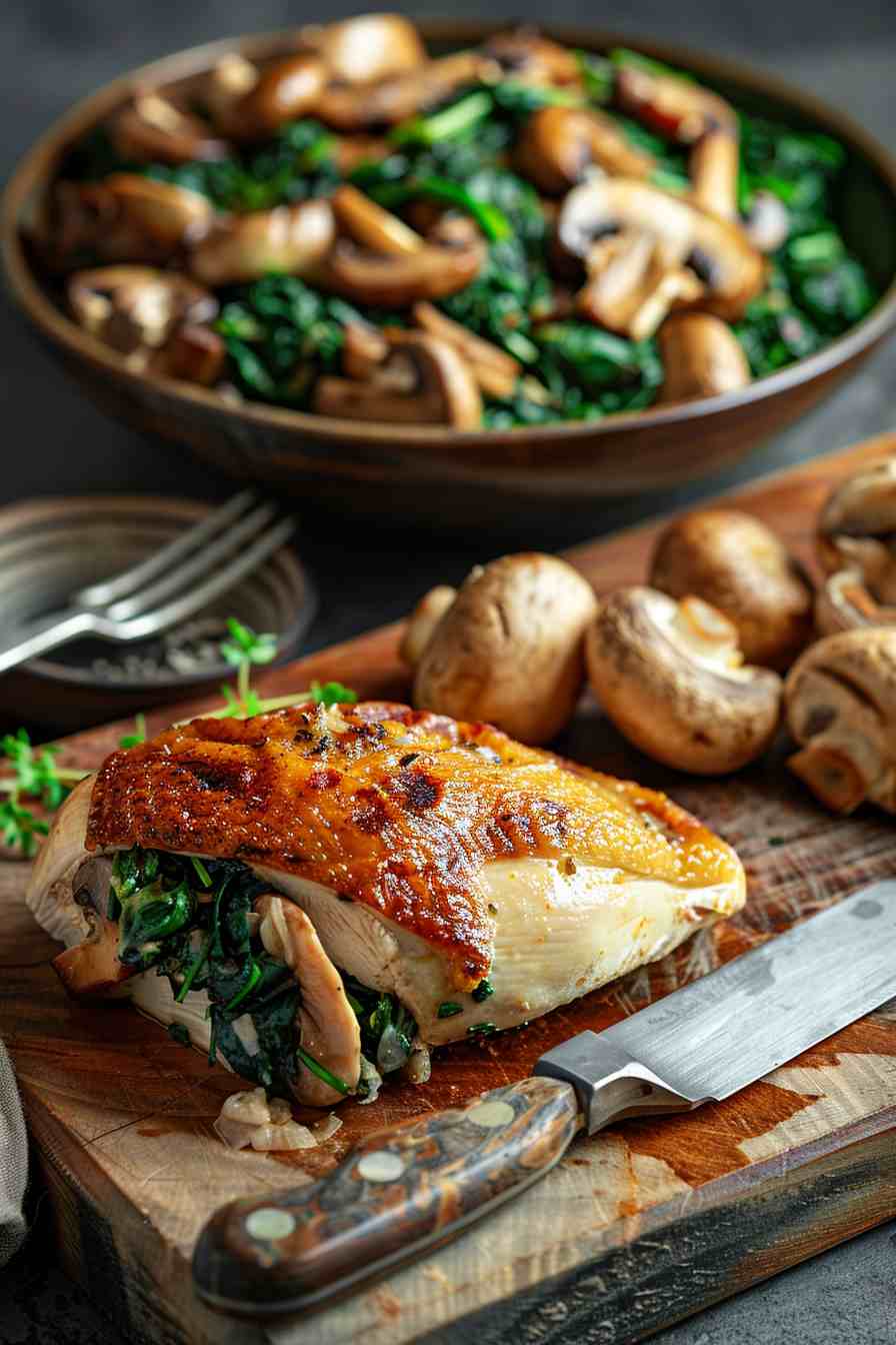 Mushroom Spinach Stuffed Chicken Breast Mushroom Spinach Stuffed Chicken Breast