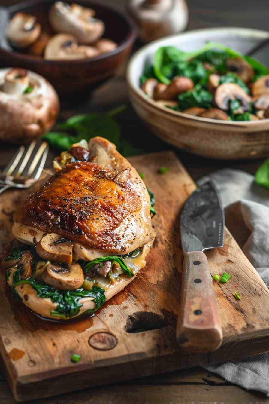 Mushroom Spinach Stuffed Chicken Breast Mushroom Spinach Stuffed Chicken Breast