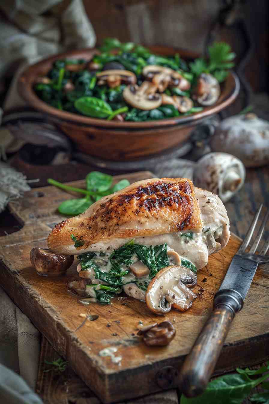 Mushroom Spinach Stuffed Chicken Breast Mushroom Spinach Stuffed Chicken Breast