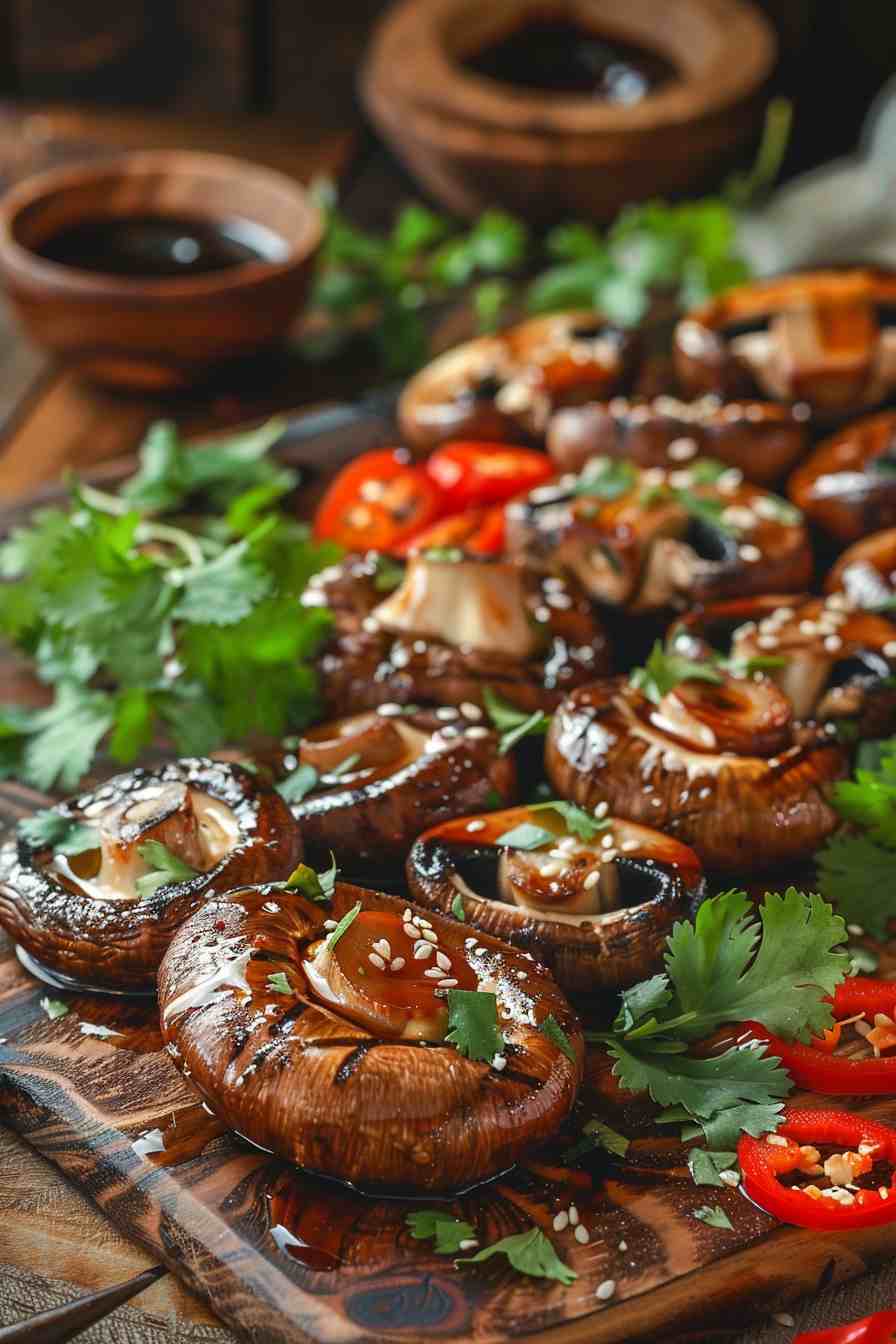 Grilled Mushrooms with Soy Ginger Marinade Grilled Mushrooms with Soy Ginger Marinade