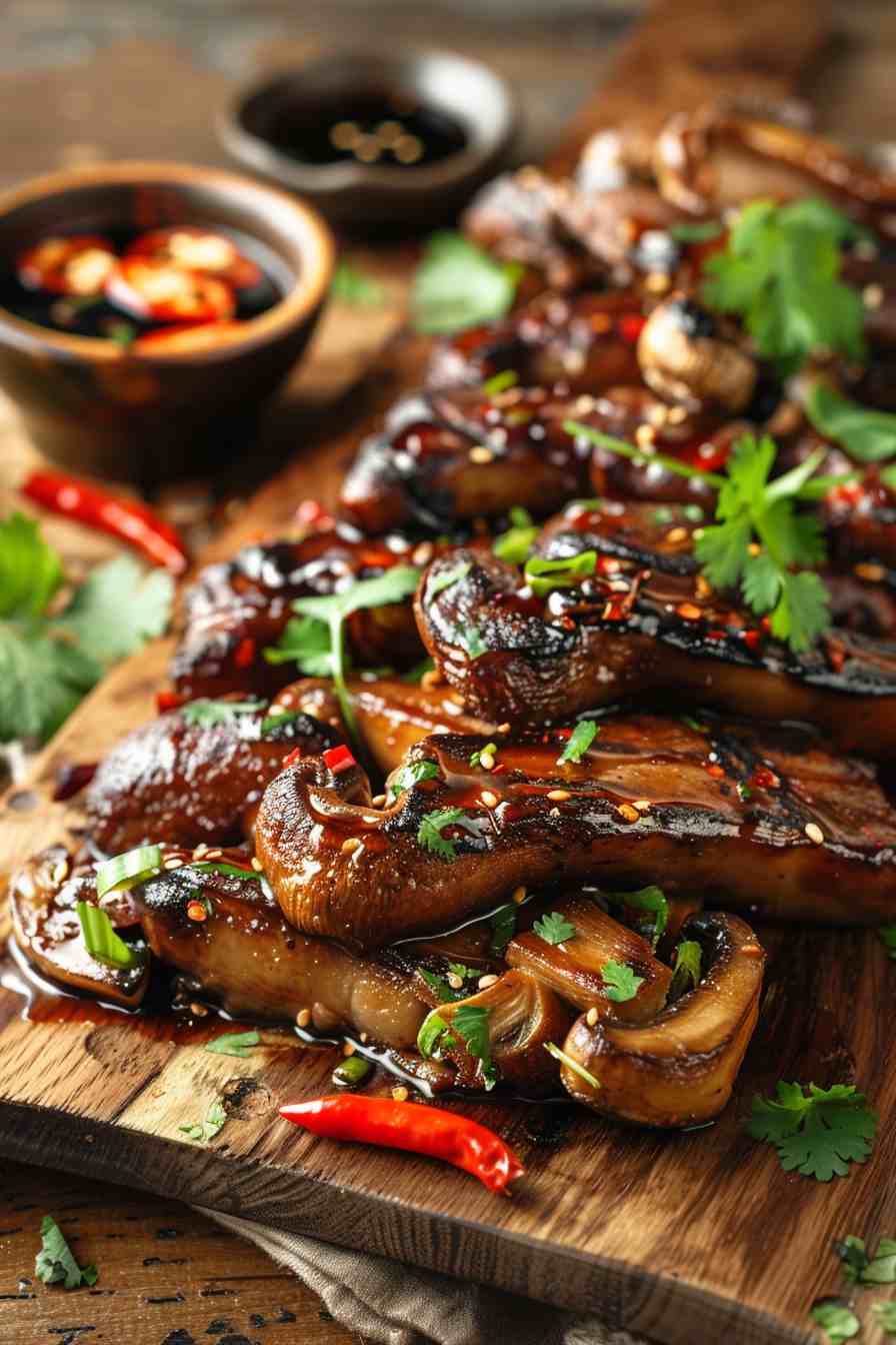 Grilled Mushrooms with Soy Ginger Marinade Grilled Mushrooms with Soy Ginger Marinade