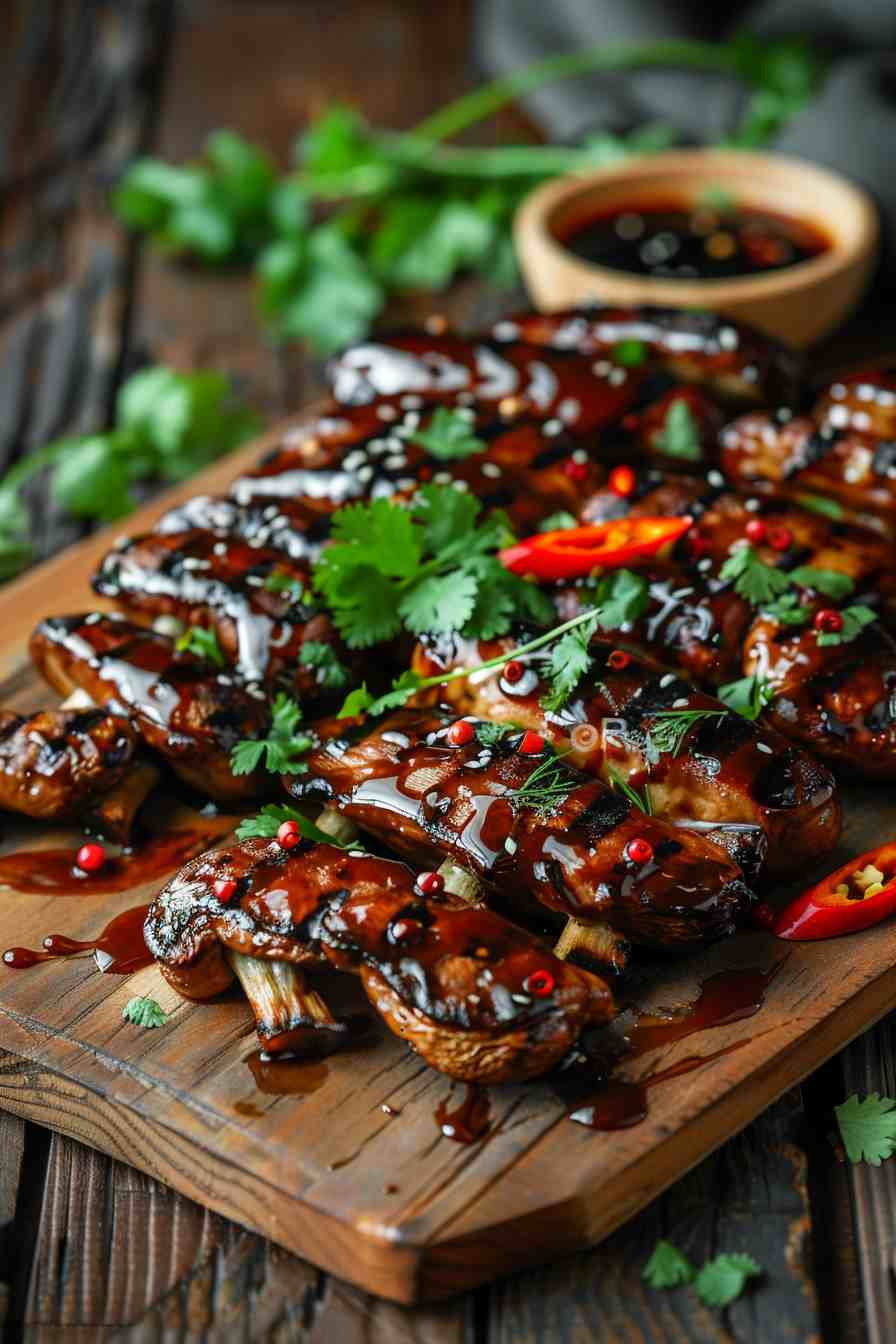 Grilled Mushrooms with Soy Ginger Marinade Grilled Mushrooms with Soy Ginger Marinade