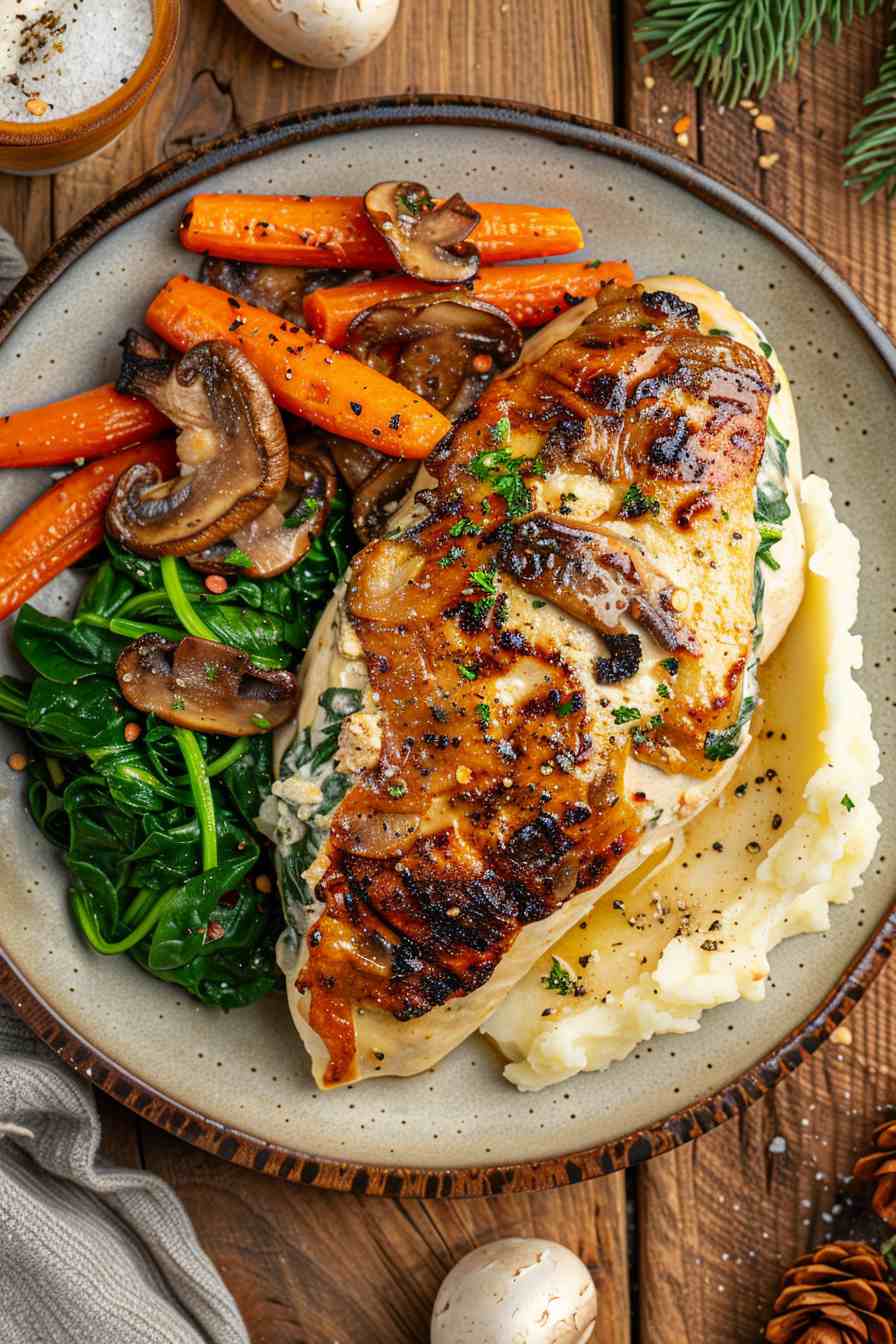 Mushroom Spinach Stuffed Chicken Breast Mushroom Spinach Stuffed Chicken Breast