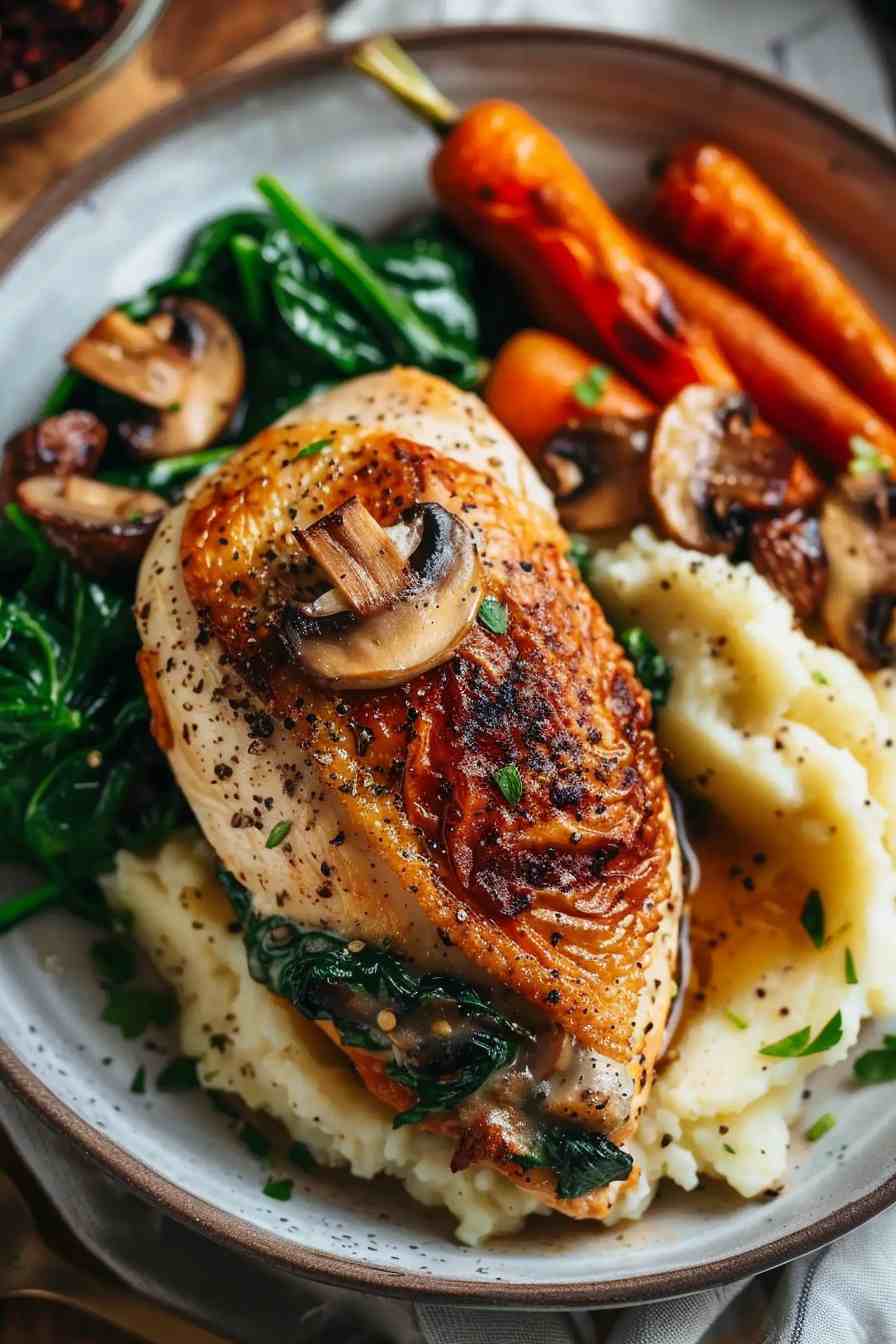 Mushroom Spinach Stuffed Chicken Breast Mushroom Spinach Stuffed Chicken Breast